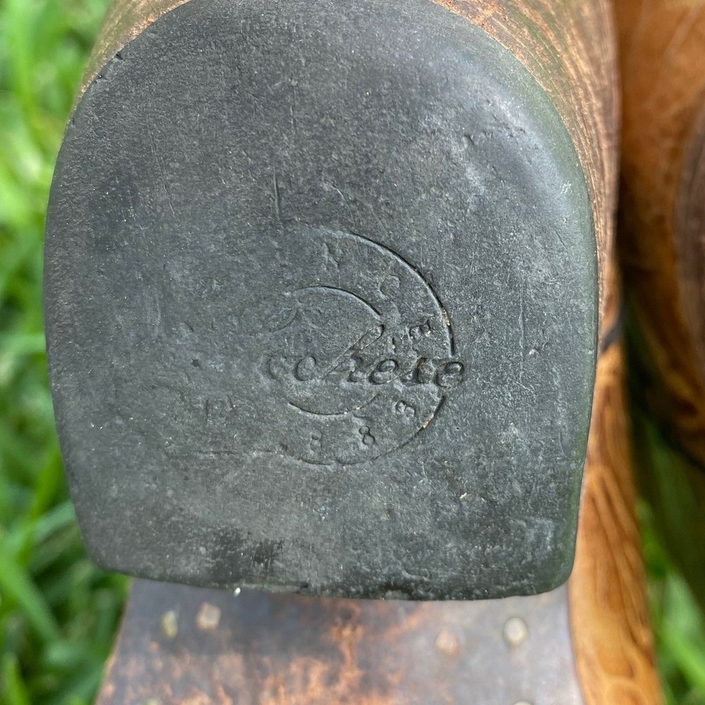 Lucchese 1883 Womens Autumn Dry Leaf Embossed Leather Snip Toe Cowboy Boots 6.5B - Picture 6 of 12